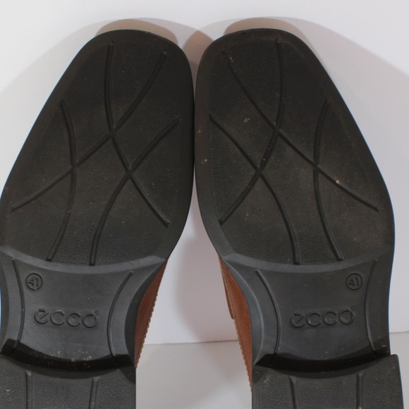 ECCO Brown Tan Sip On Loafer Leather Comfort Shoe 41 - Picture 10 of 11
